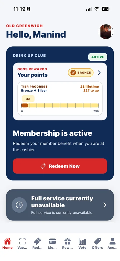 OGSS Member app home screen preview